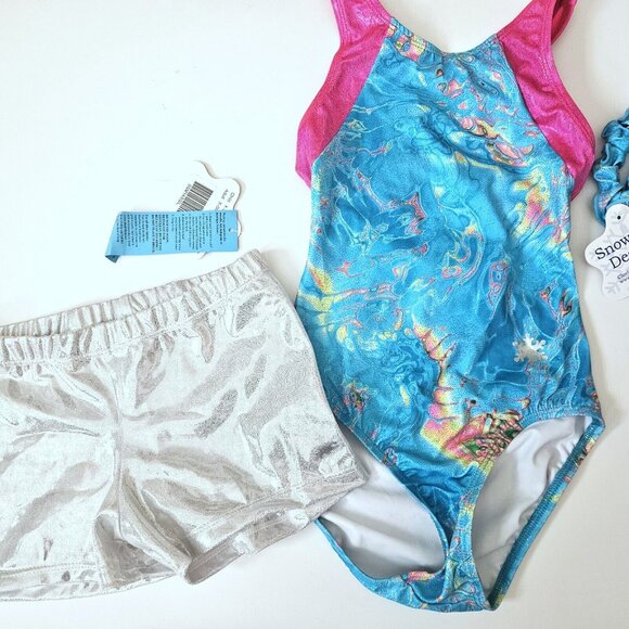 Snowflake Designs NWT Adult Small Leotard Scrunchie Shorts Set - Picture 2 of 3